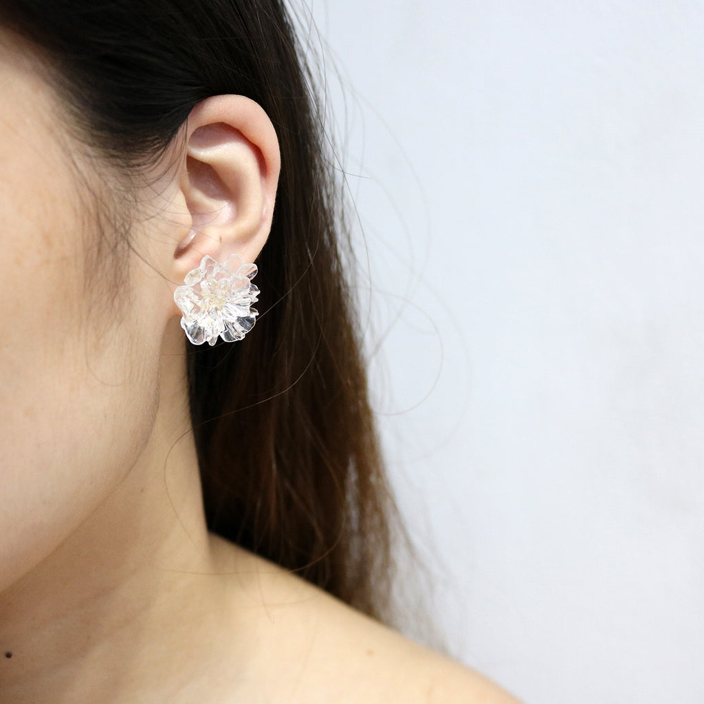 Carnation Studs in Clear