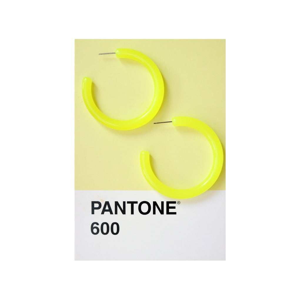 Basic Hoops in Neon Yellow