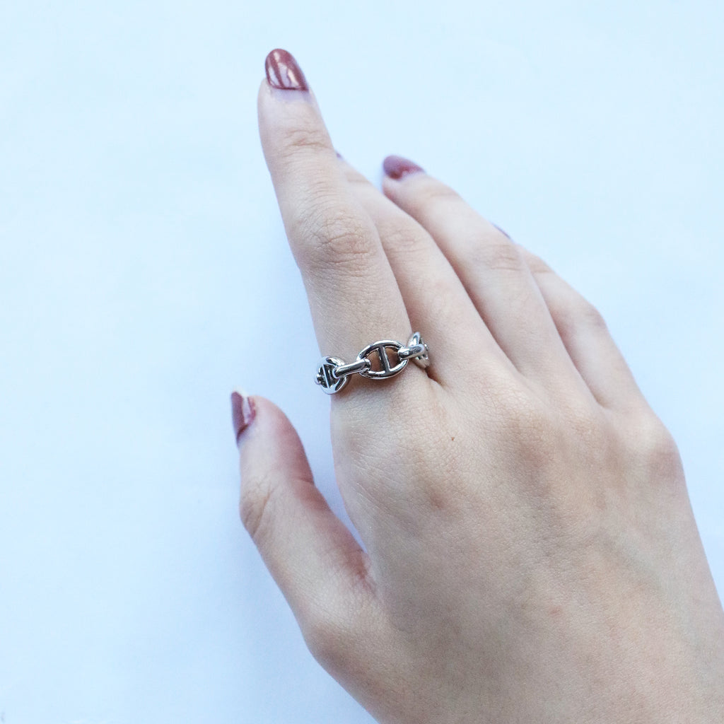 Chain Ring in Silver (18K Gold Plated)