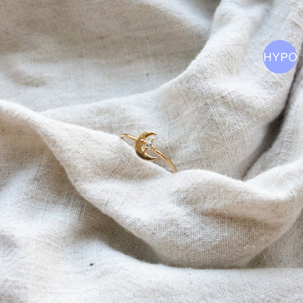 Crescent Moon Ring (Gold Plated)