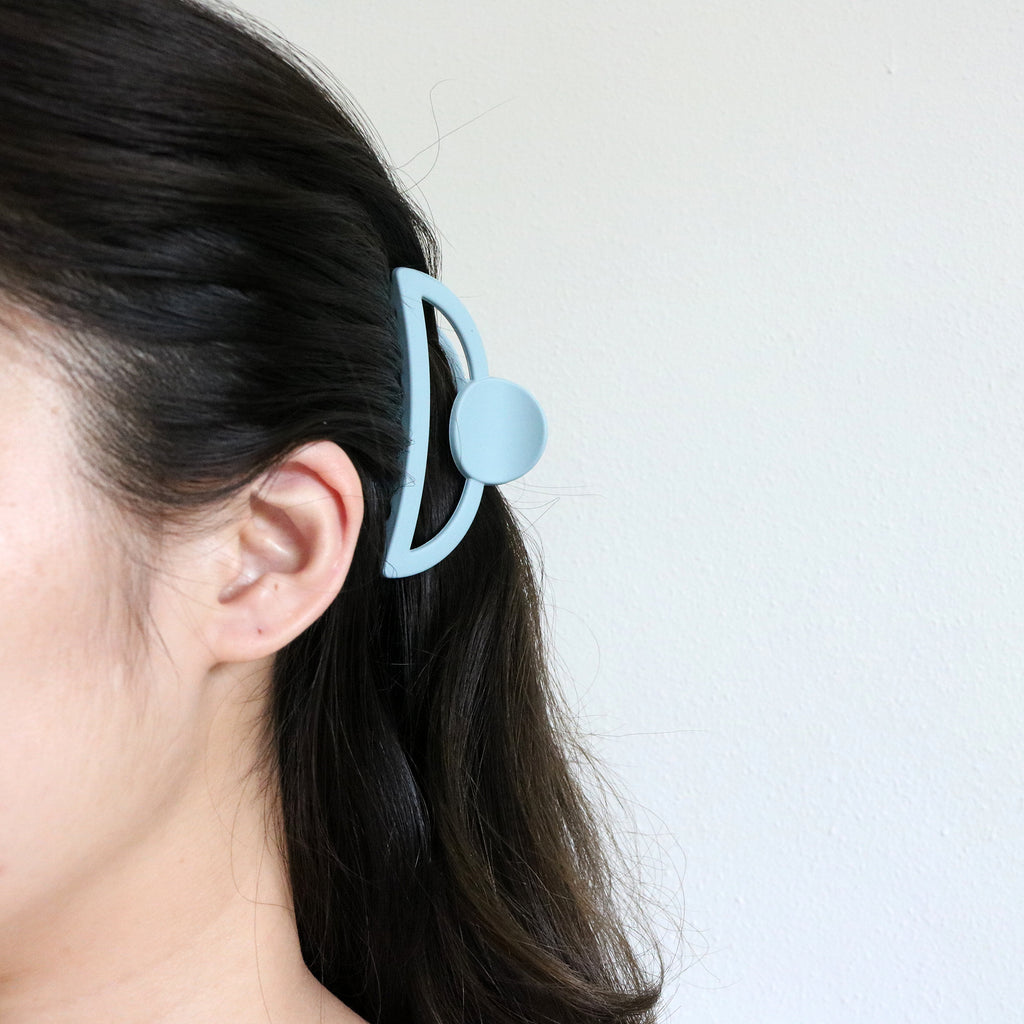 Croissant Claw Clip in Dusty Blue