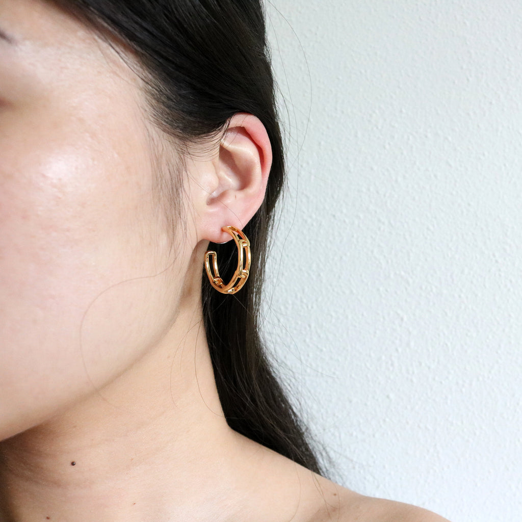 Chain Hoops (18K Gold Plated)