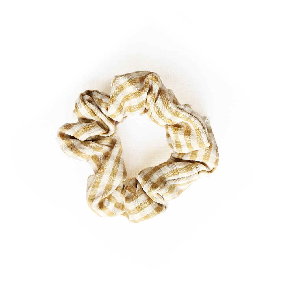 Gingham Baby Scrunchie in Olive
