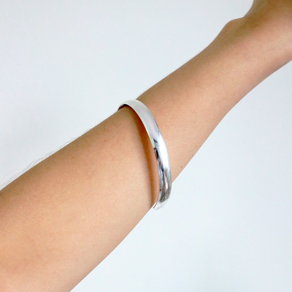 Silver Open Bangle (Silver Plated)