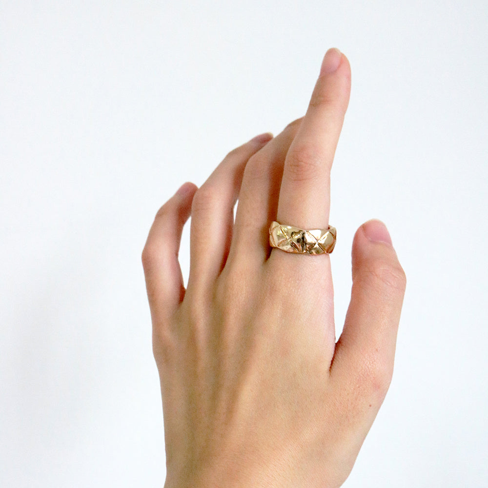 Quilted Ring in Gold (Gold Plated)