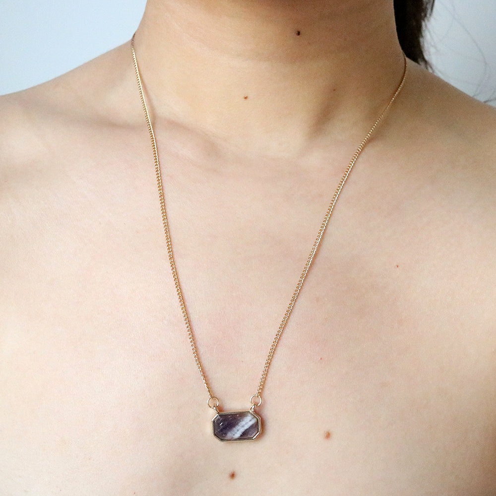 Stone Necklace in Purple