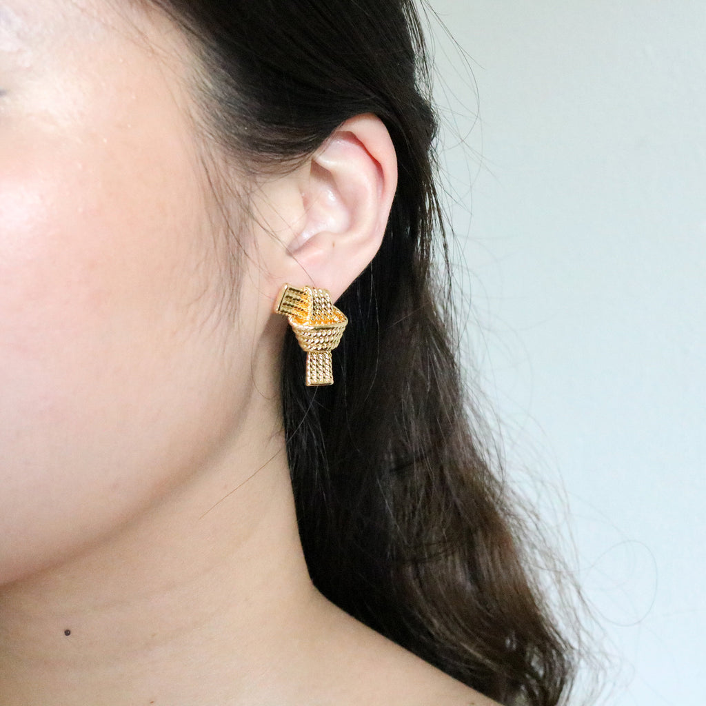 Ribbon Studs (Gold Plated)