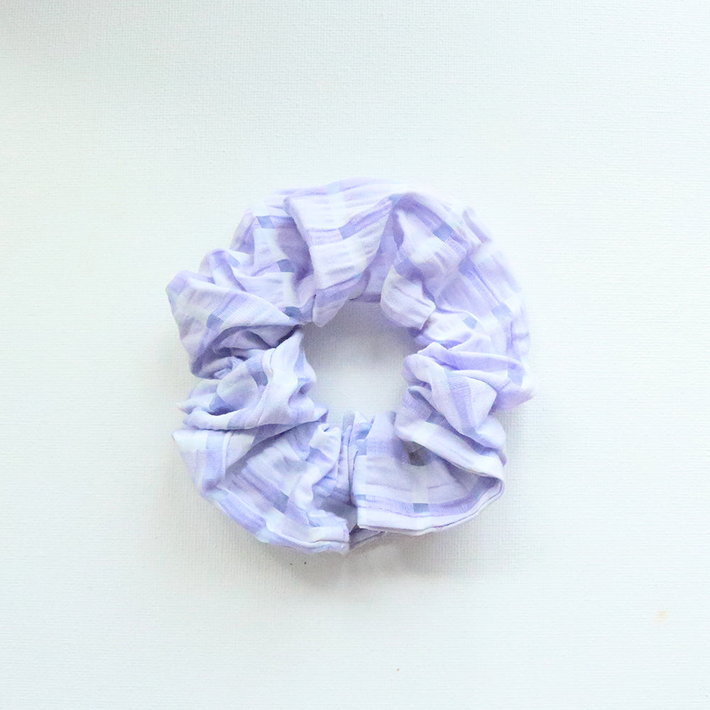 Plaid Scrunchie in Lilac