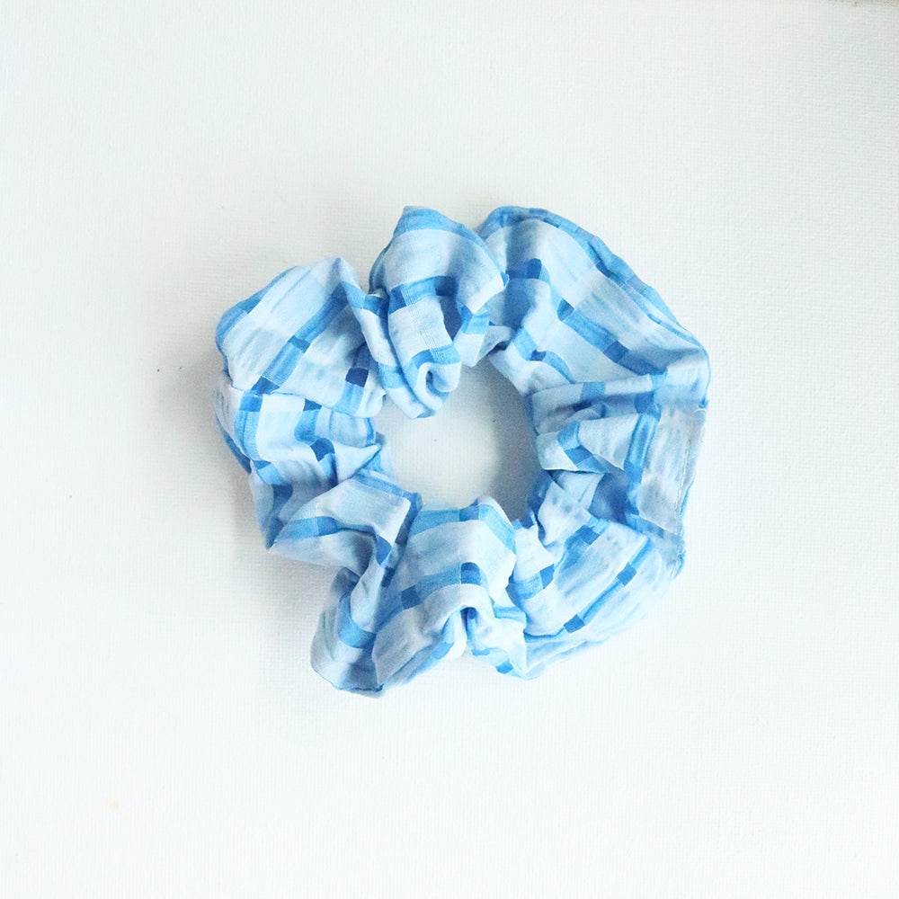 Plaid Scrunchie in Blue