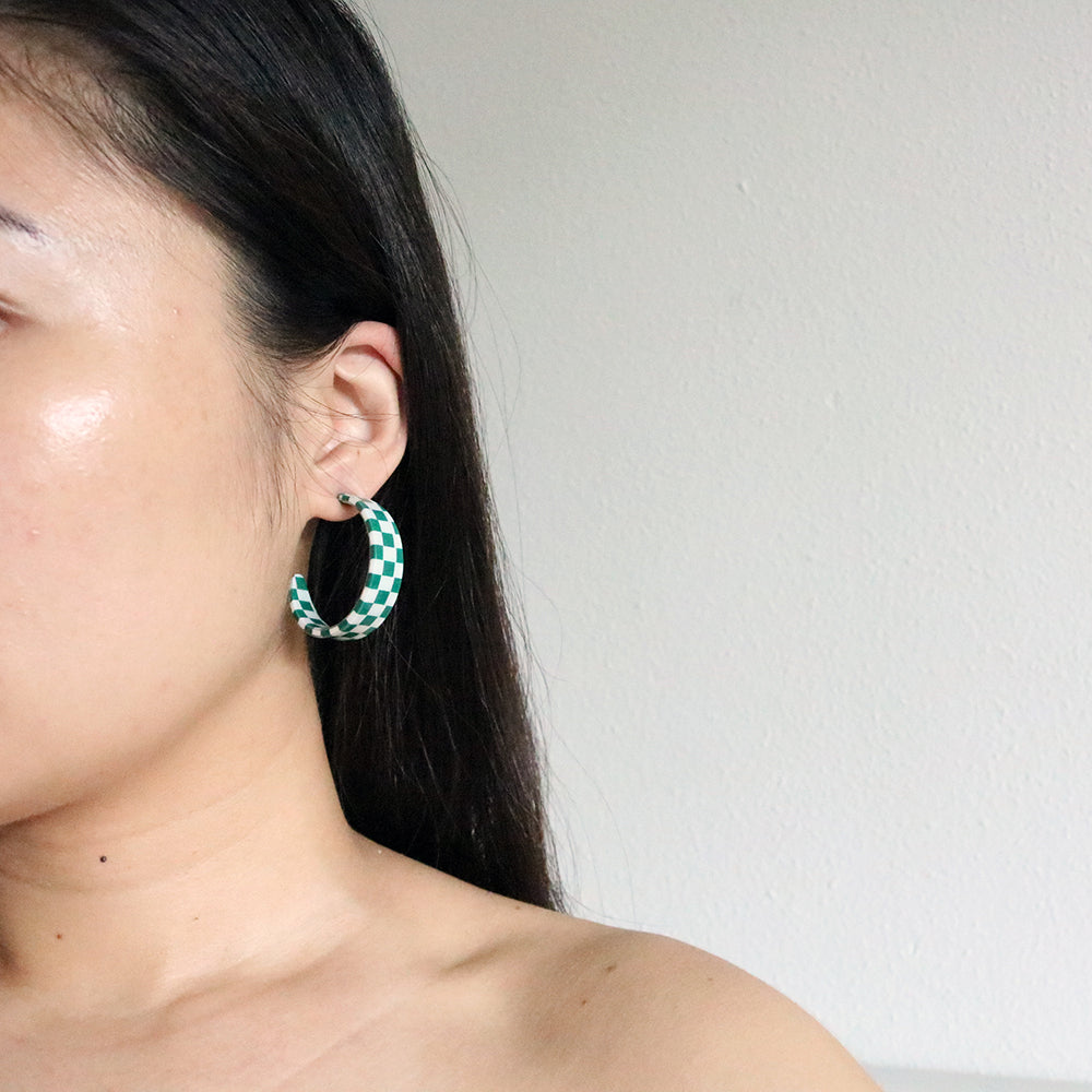 Rolly Checkered Hoops in Green