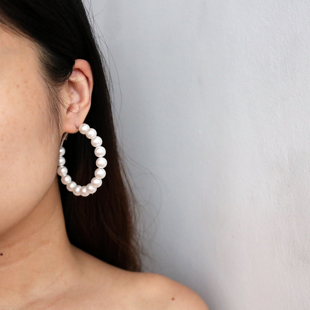 Basic Pearl Hoops