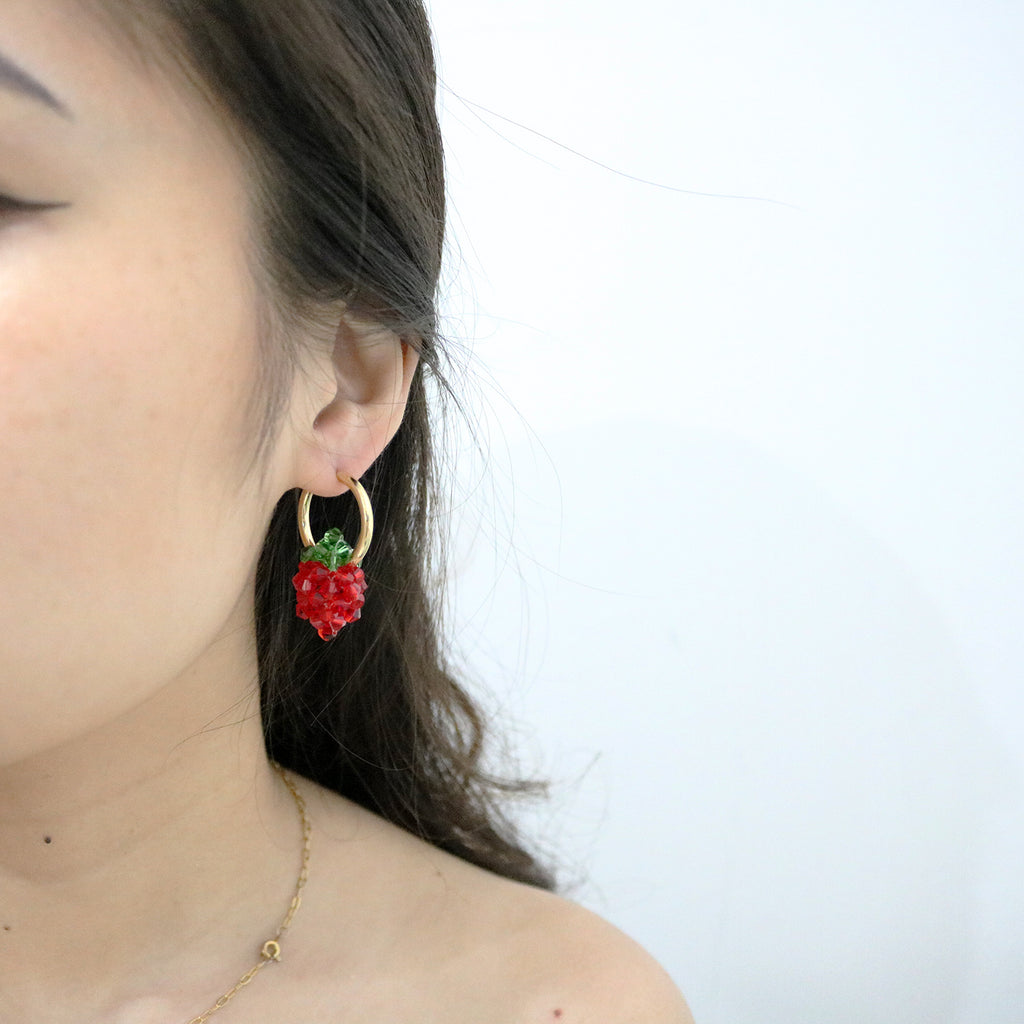 Strawberry Hoopies (18K Gold Plated)