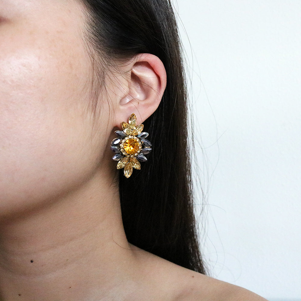 Glam Gem Studs in Yellow