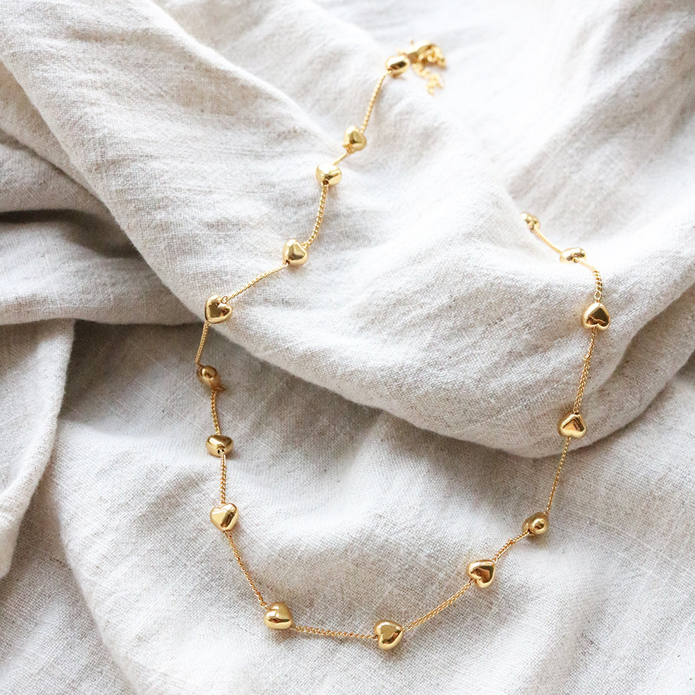 Hearty Gold Plated Necklace