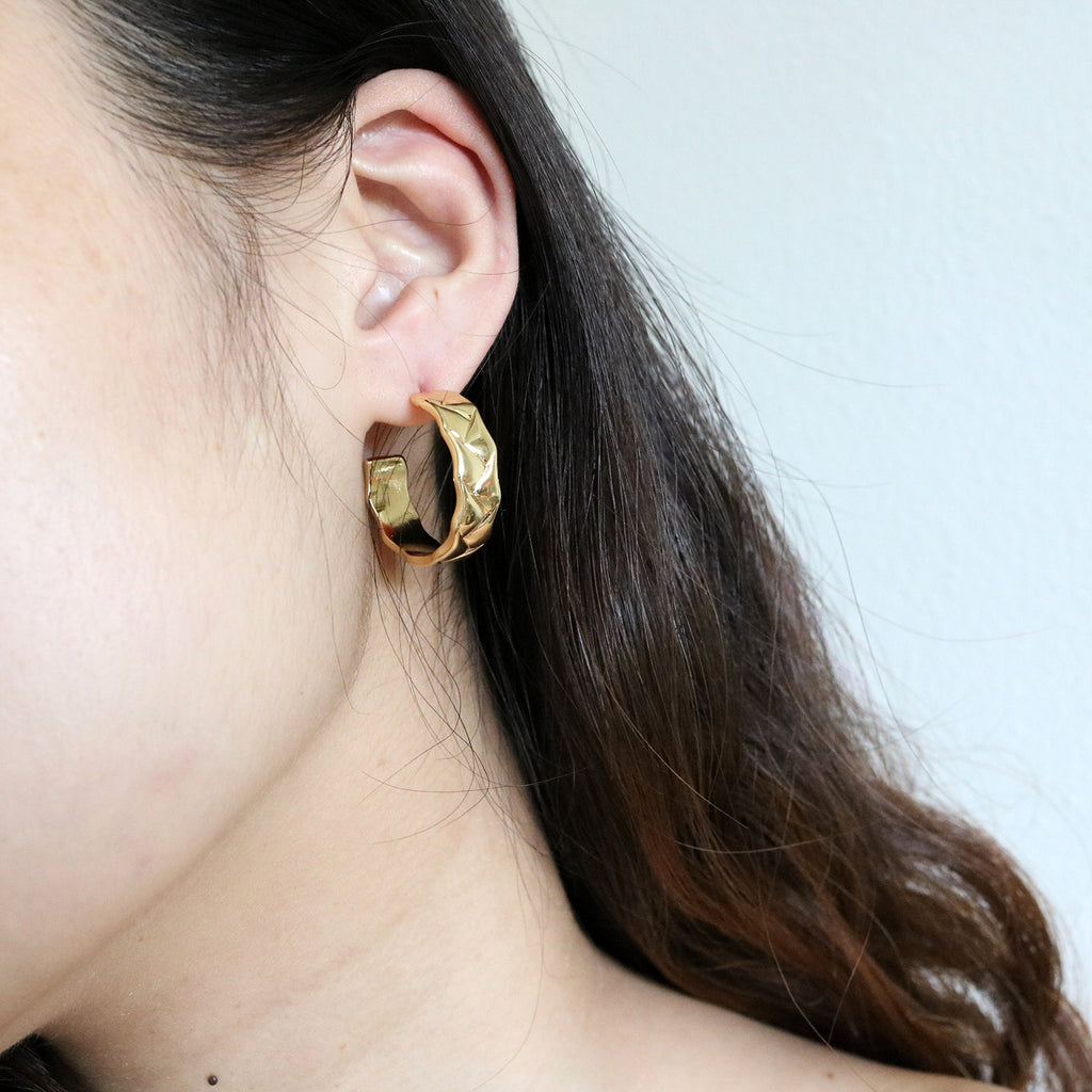 Weave Hoops (18K Gold Plated)