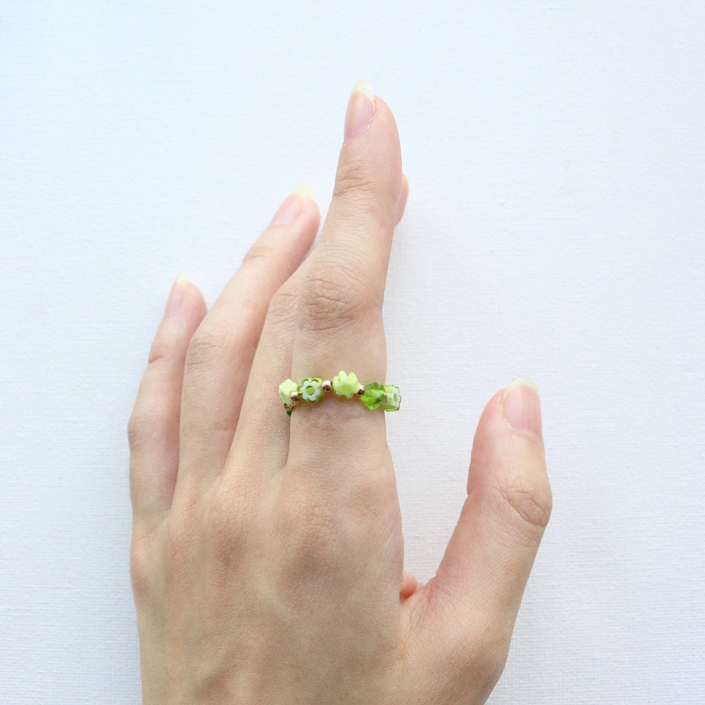 Candy Beaded Ring (Green)