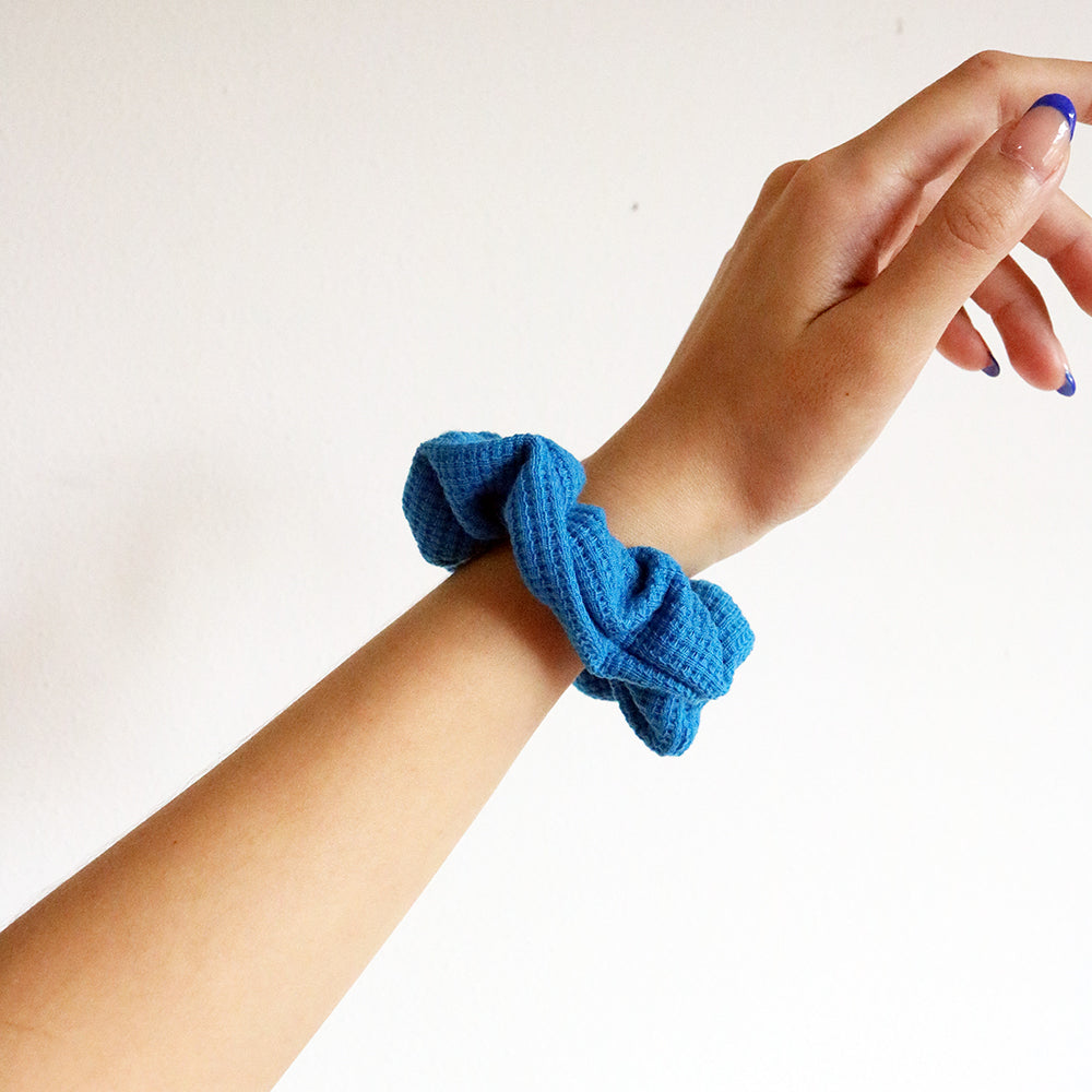 Knitted Scrunchie in Blue