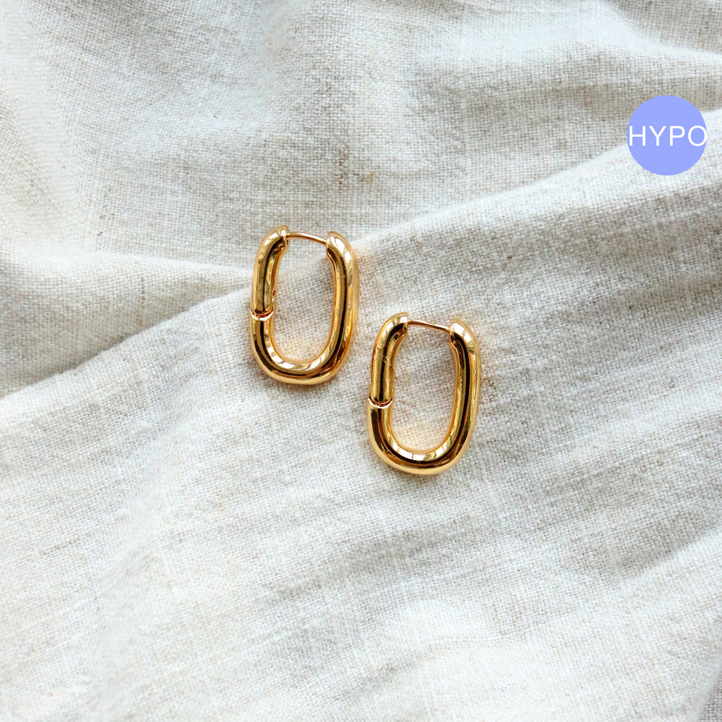 Oval Hoops (18K Gold Plated)