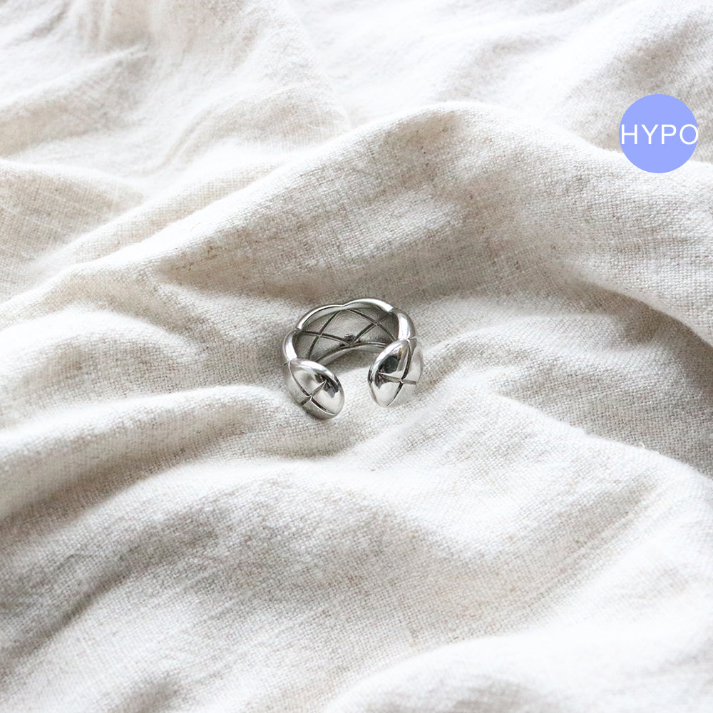 Quilted Open Ring in Silver (Gold Plated)